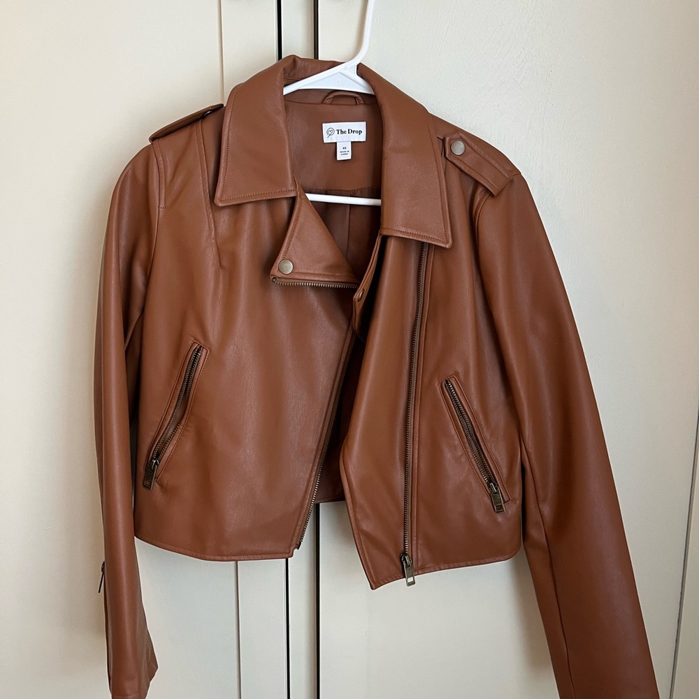Women's Brown Faux Leather Jacket